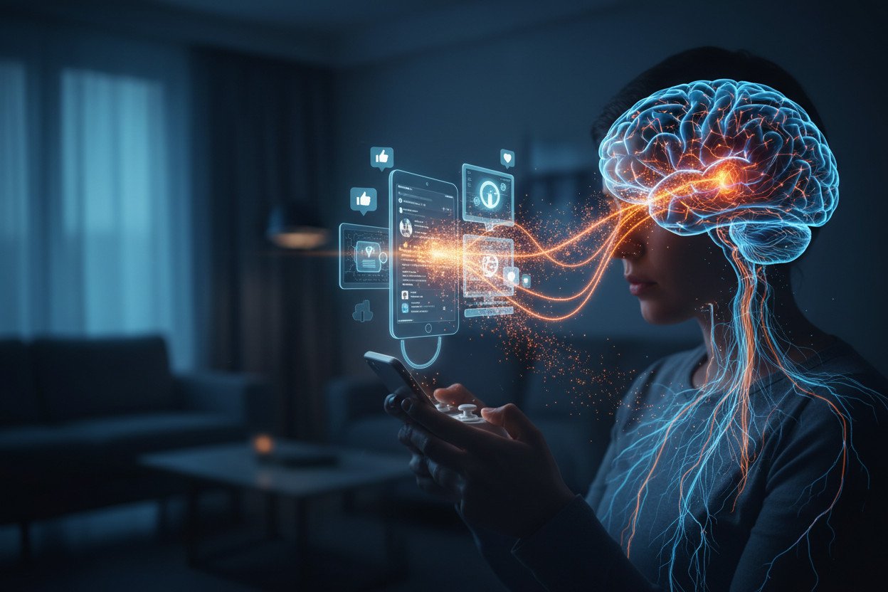 Jak dopamina napędza nałóg cyfrowy