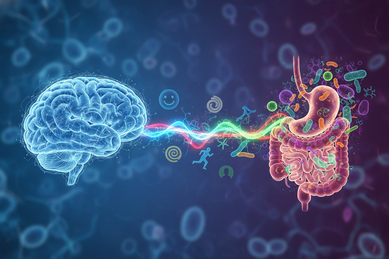 Oś jelita-mózg — mechanizm, przez który mikrobiota reguluje nastrój i zachowanie